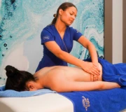 Relaxed woman during a massage at Suntago Wellness by Ziaja